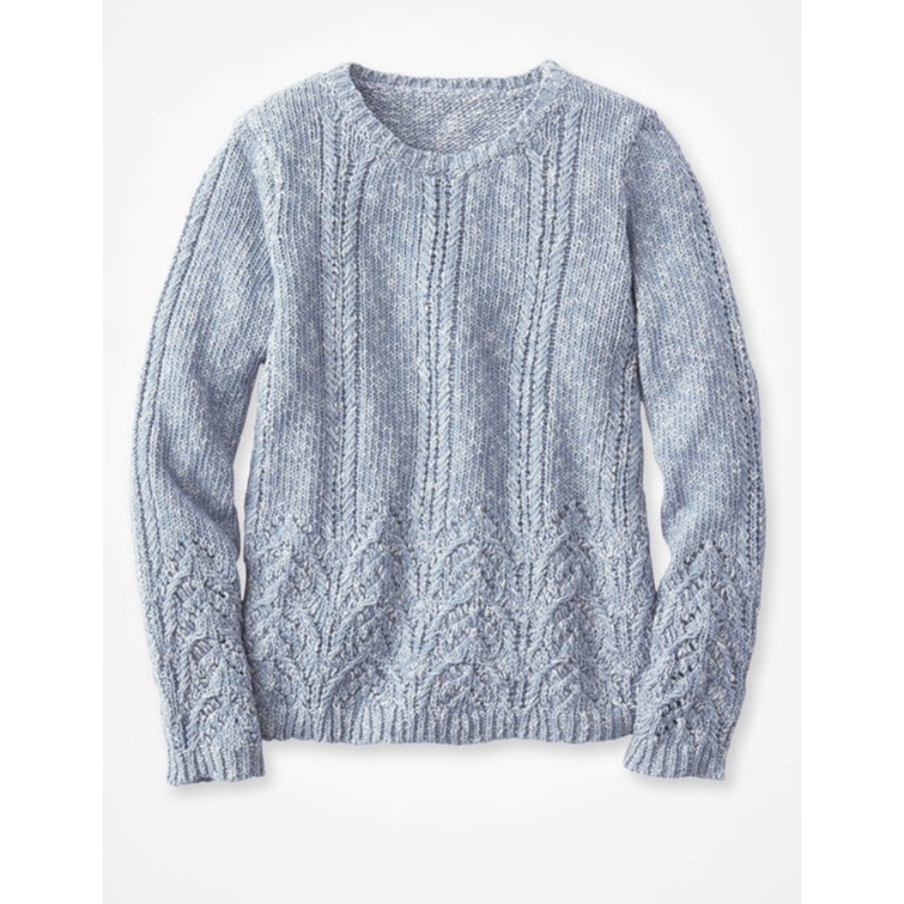 Blue Hana Valley Cable Knit Sweater Size Medium Classic Casual